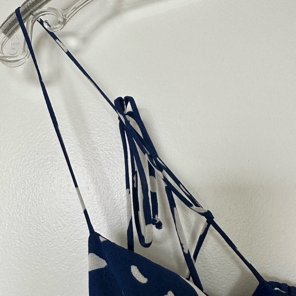 Reformation Juliette Lolita Navy Blue White Midi Dress Size 6 SOLD OUT ONLINE - Picture 5 of 8